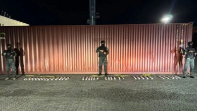 Ocupan 69 paquetes de presunta cocaína ocultos puerta pisos de un contenedor