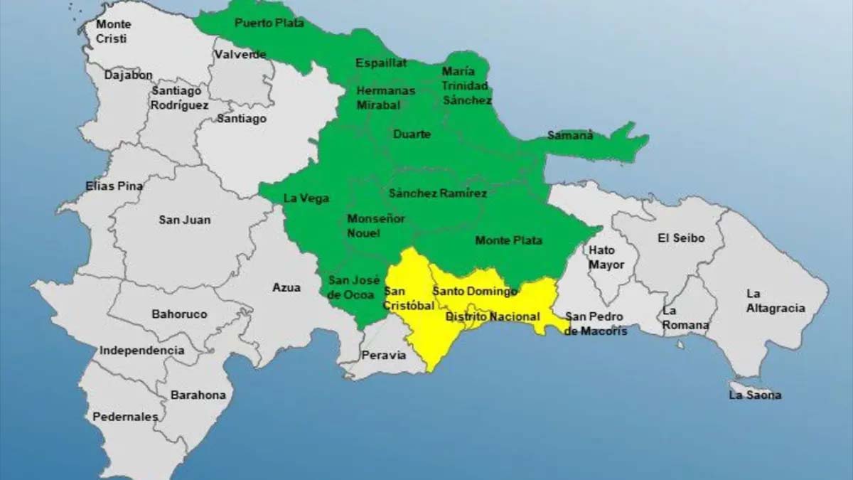 COE informa continuarán las lluvias y coloca once provincias en alerta verde