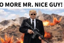 Trump publica imagen en la que aparece armado con advertencia a Irán