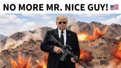 Trump publica imagen en la que aparece armado con advertencia a Irán